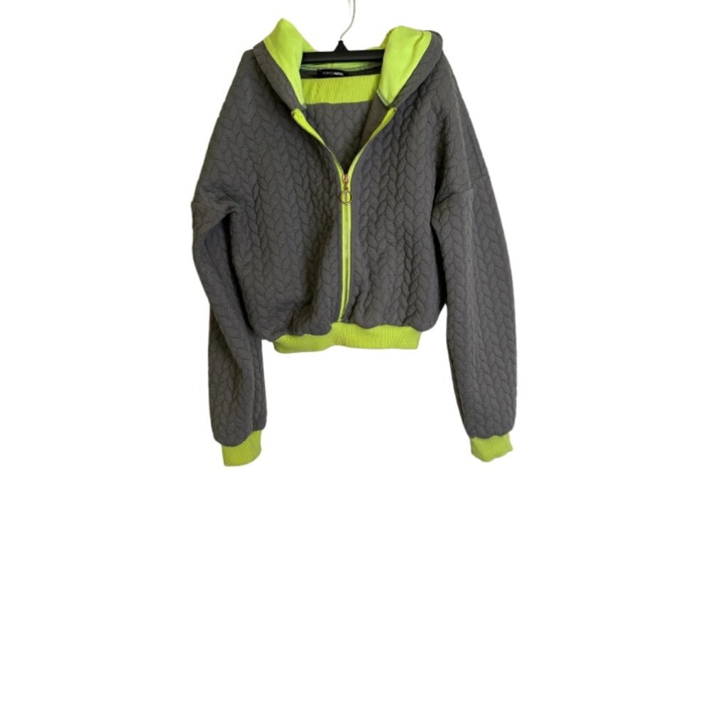 FASHION NOVA 2-Piece Gray/Neon Skirt Set (S)